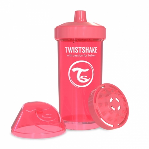 Поильник Twistshake Kid Cup. 360 мл. Персиковый (Dreamcatcher). Возраст 12+m